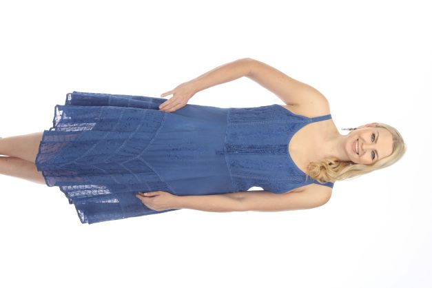Spaghetti Short Dress - Royal-Blue